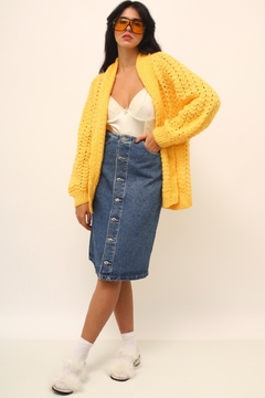 Pulover amarelo vintage trama grossa - comprar online