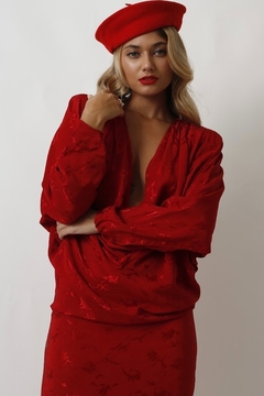Imagem do vestido vermelho decote 80’s glamour