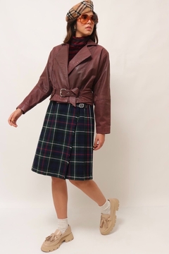 jaqueta couro cropped bordo vintage na internet