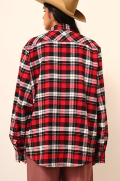 Camisa xadrez grossa vermelho vintage na internet