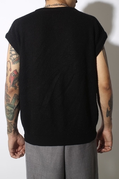 Pulôver tricot grosso amplo decote V vintage - loja online