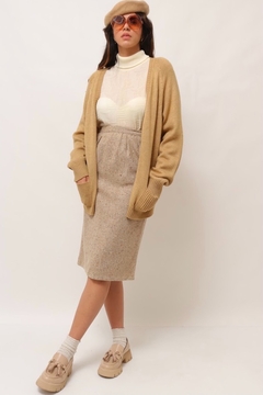 cardigan bege botoes vintage - loja online