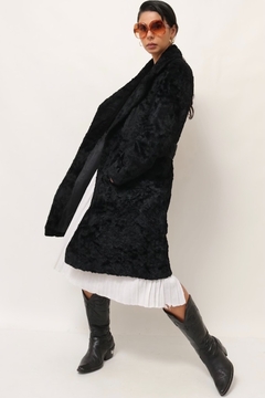 casaco pelucia preto forrado vintage - loja online