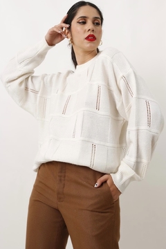tricot off white textura vintage - comprar online