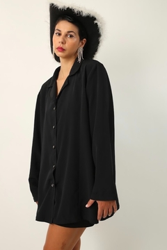 Camisa preta ampla basica vintage - comprar online
