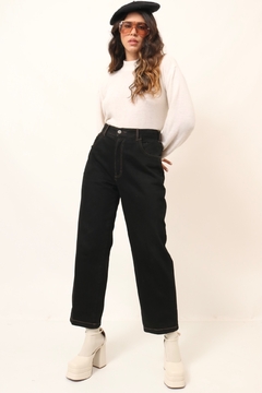 Calça jeans cintura alta reta YSL vintage