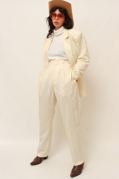 Conjunto de blazer + calça alfaiatria off white - loja online