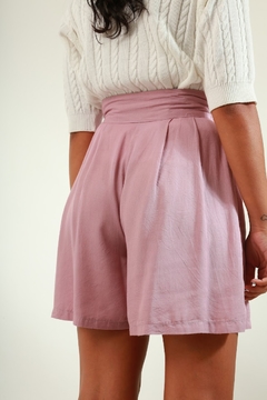 Shorts cintura mega alta ameixa vintage - loja online