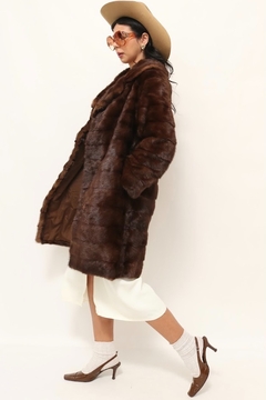 casaco pele marrom forrado - comprar online