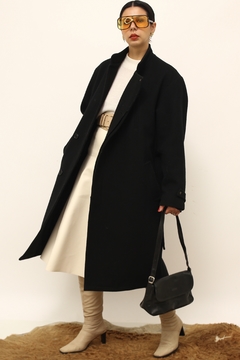 casaco preto 100 % LÃ vintage - comprar online