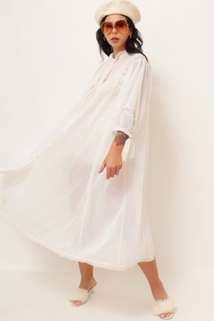Capa robe vintage camadas tecido transparencia 70´s - comprar online