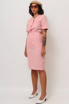 conjunto saia + blusa rosa vintage - loja online