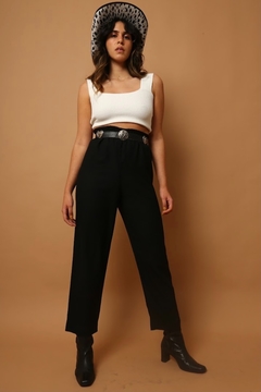 calça viscose preta cintura mega alta - loja online