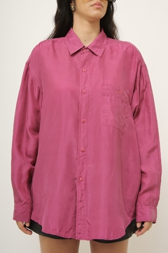 Camisa rosa 100% seda Presley - loja online