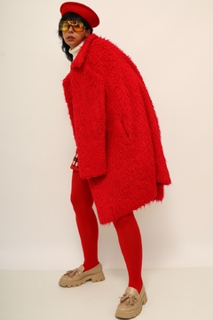Imagem do Casaco pelucia vermelho vintage