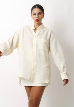 camisa linho ampla vintage cru - loja online