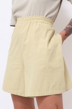 Shorts algodão limão cintura alta elastico na internet