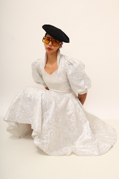 Vestido prata vintage chic 50´s