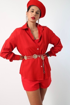 camisa vermelha chic vintage - comprar online