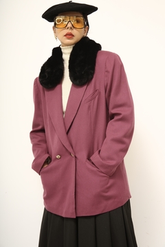 Blazer roxo gola pelucia removivel forrado