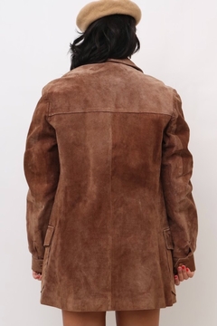 jaqueta couro camurça marrom vintage na internet