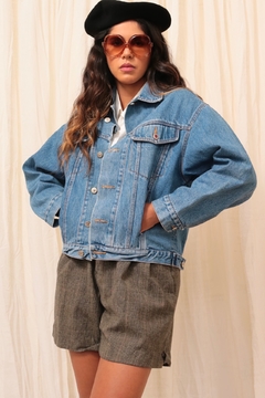 Jaqueta jeans cropped vintage - loja online