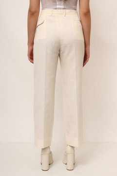Calça creme CHANBAN vintage cintura alta - comprar online