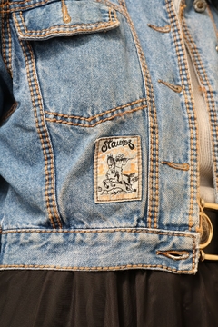 jaqueta jeans cropped vintage western
