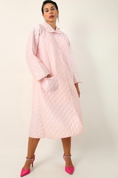 Robe de matelasse rosa acolchoado vintage - Capichó Brechó