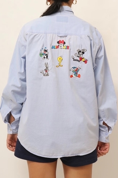 camisa bordado costas looney toones - loja online