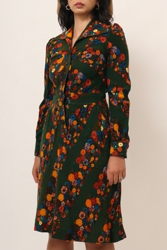 vestido verde flores italiano - comprar online