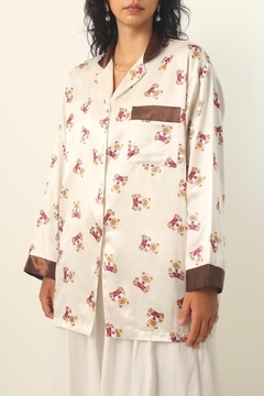 blusa pijama acetinado ursinho vintage na internet