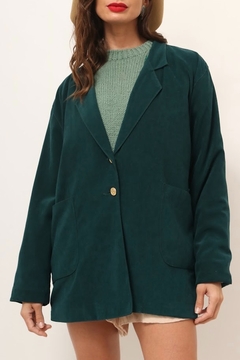 blazer verde forrado manga longa na internet