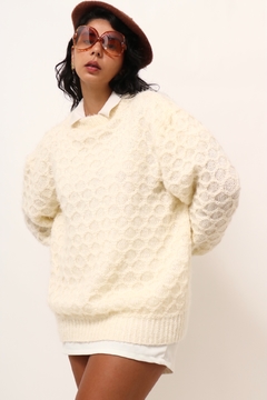 Tricot macio creme vintage longo - comprar online