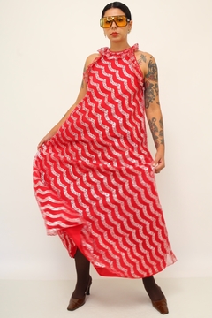 Vestido vermelho bababdos vintage brilho