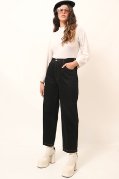 Calça jeans cintura alta reta YSL vintage - loja online