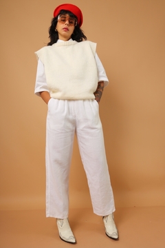 Pulôver tricot grosso vintage off white - loja online