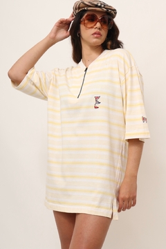 Imagem do Camiseta listras amarela comprida vintage