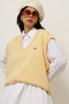 Pulover maxi LACOSTE amarelo colete - loja online