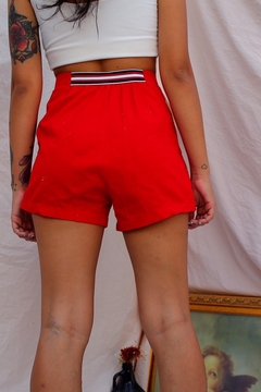 Shorts vintage original cintura alta det viés preto frente - loja online