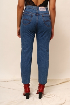 Calça jeans cintura alta botões vintage