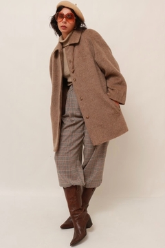 casaco lã vintage forrado bege - comprar online