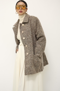 Casaco lã batida vintage 60´s marrom - loja online