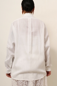 Camisa branca renda vintage frete algodão