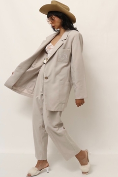 conjunto calça + blazer aveludado vintage na internet