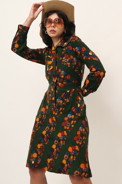 vestido verde flores italiano - loja online