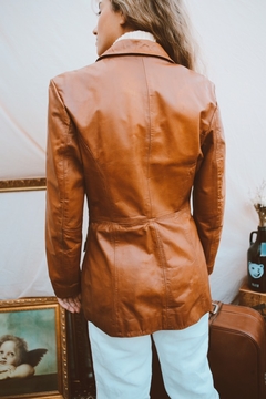 Jaqueta couro  legítimo vintage original 70’s vibe - Capichó Brechó