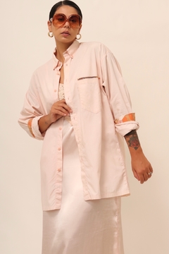 Camisa rosa via veneto manga longa - comprar online