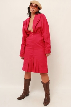 conjunto saia + jaqueta rosa vintage - comprar online