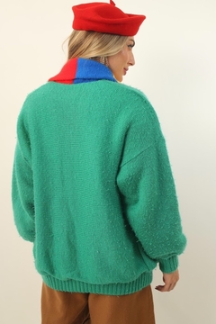 cardigan pulover verde color lego - Capichó Brechó